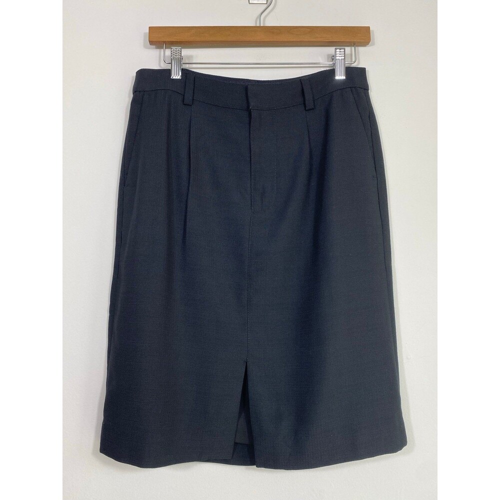 J.Crew Black Pencil Skirt Size 6 Career Office Classic Knee Length